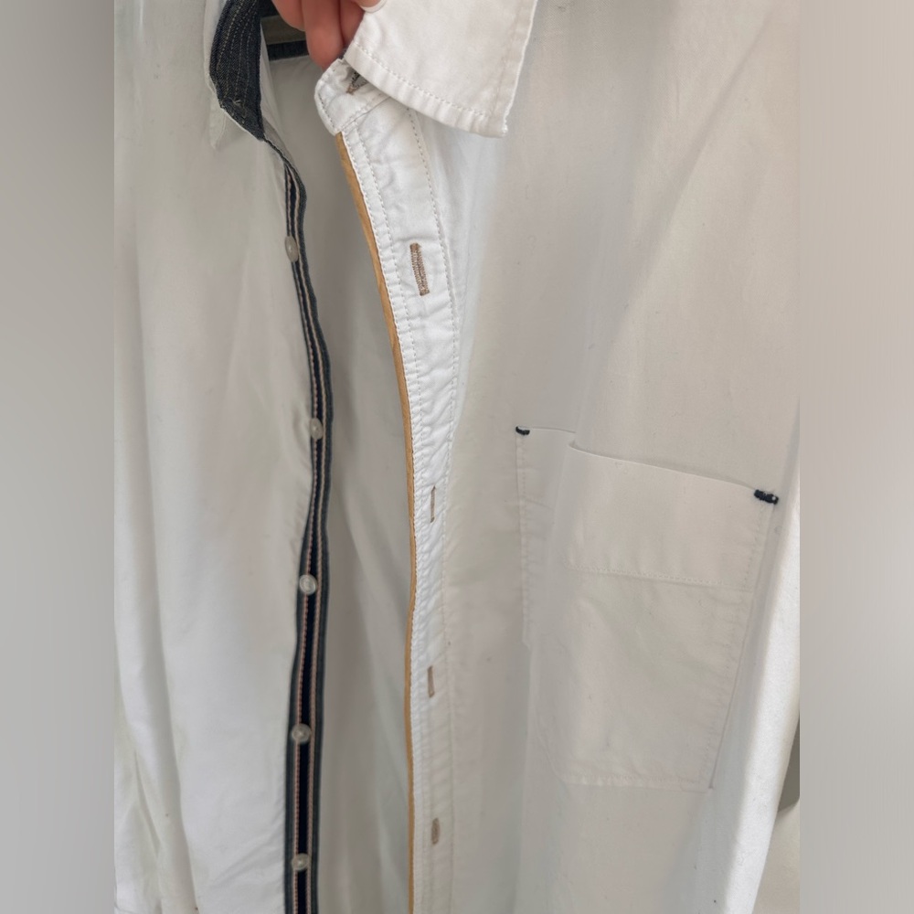 Carbon 2 Cobalt White Button Up Size Large Tall - image 5